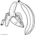 Lamina para colorear Dibujos de Frutas. Platano banana